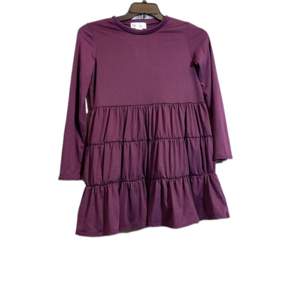 Cotton Emporium Girls Purple Ruffled Dress Size 14 (XL)